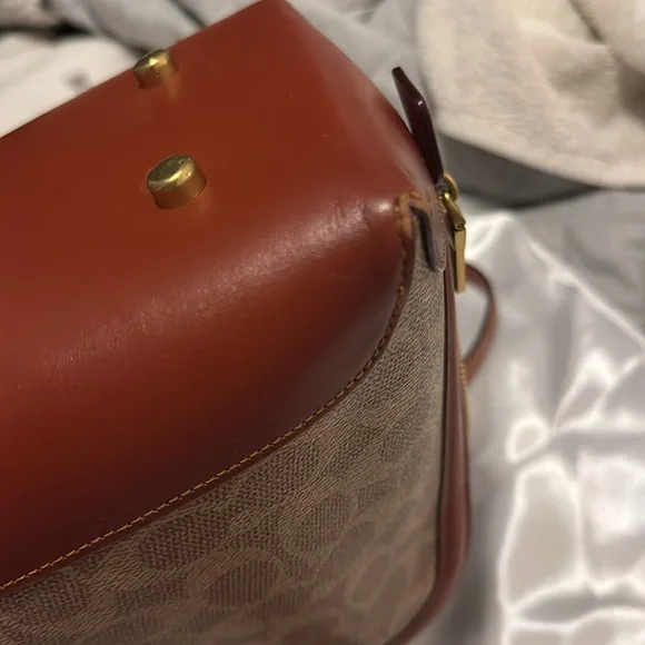 Coach Womens Coated Canvas Signature Quinn Satchel B4/Tan Rust - Picture 14 of 16